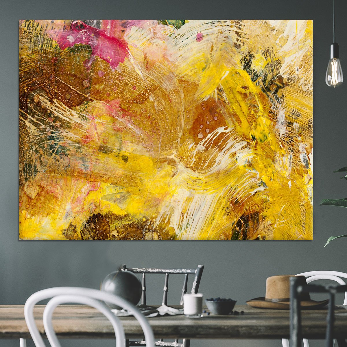 Abstract background by acrylic paint Canvas Print or Poster