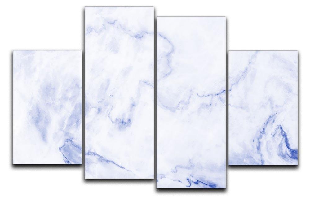 Abstract blue marble patterned 4 Split Panel Canvas  - Canvas Art Rocks - 1
