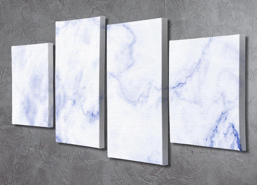 Abstract blue marble patterned 4 Split Panel Canvas  - Canvas Art Rocks - 2