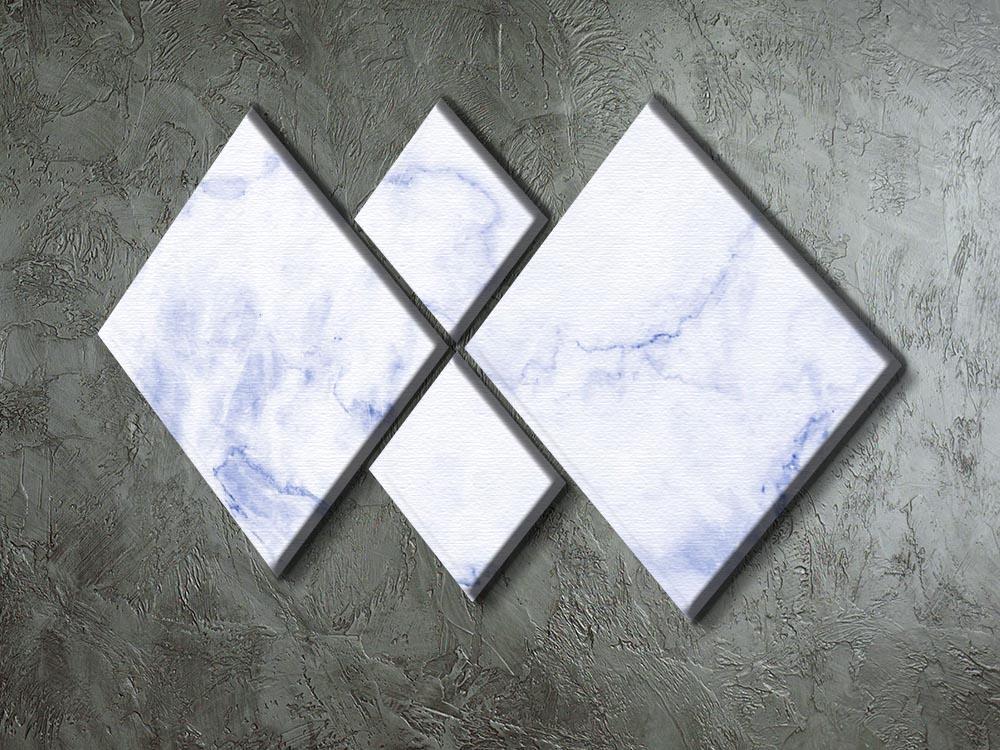 Abstract blue marble patterned 4 Square Multi Panel Canvas  - Canvas Art Rocks - 2