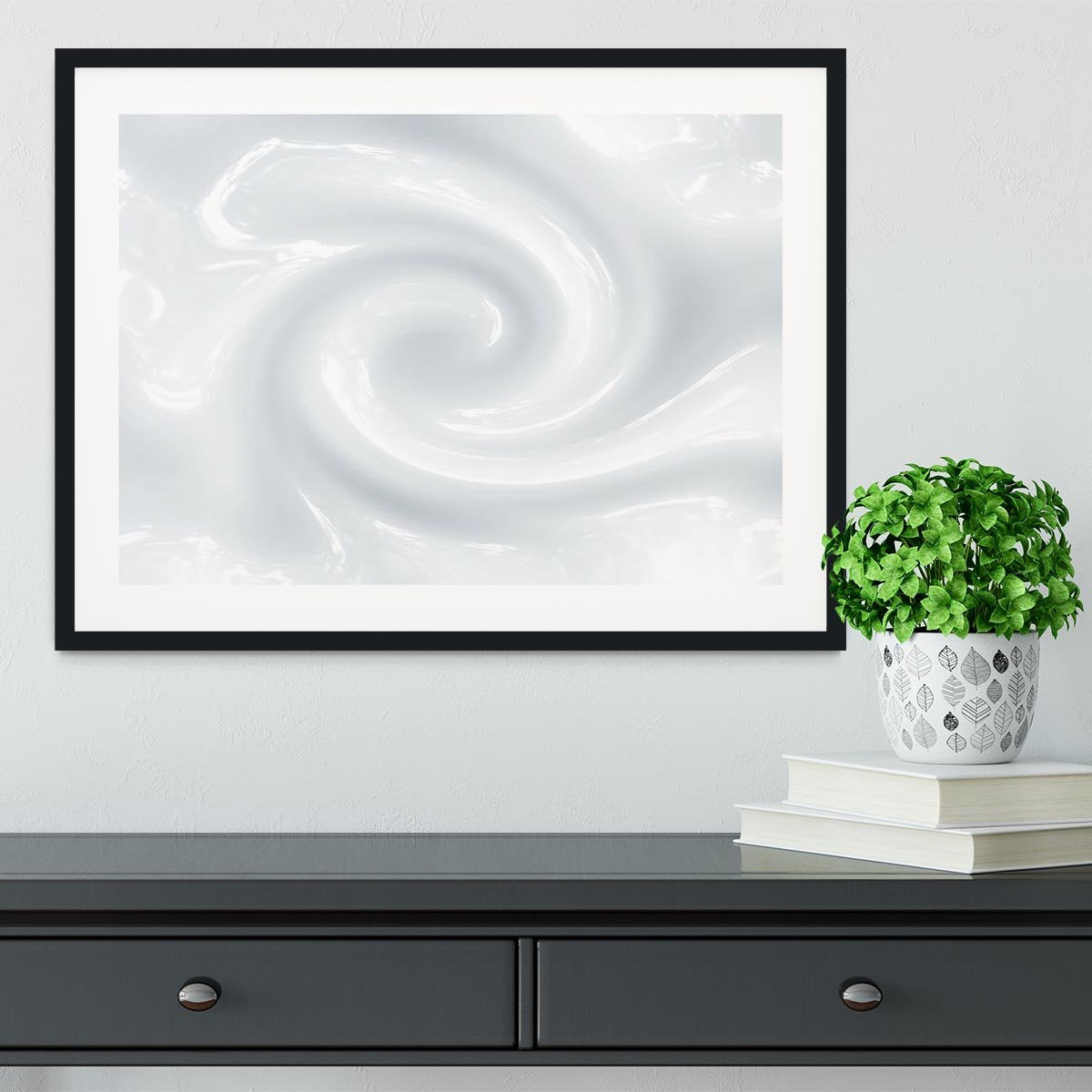 Abstract milk circulation Framed Print - Canvas Art Rocks - 1