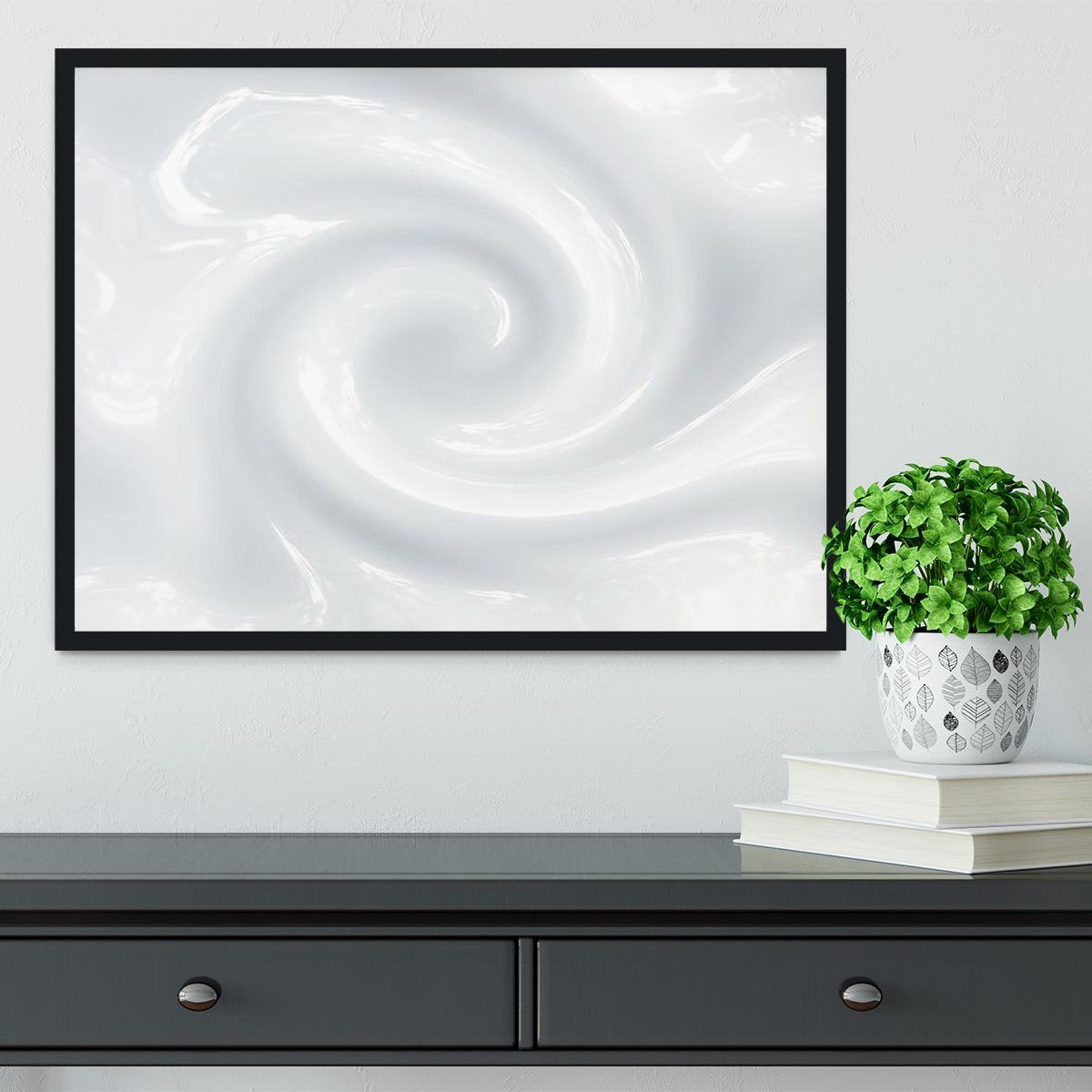 Abstract milk circulation Framed Print - Canvas Art Rocks - 2
