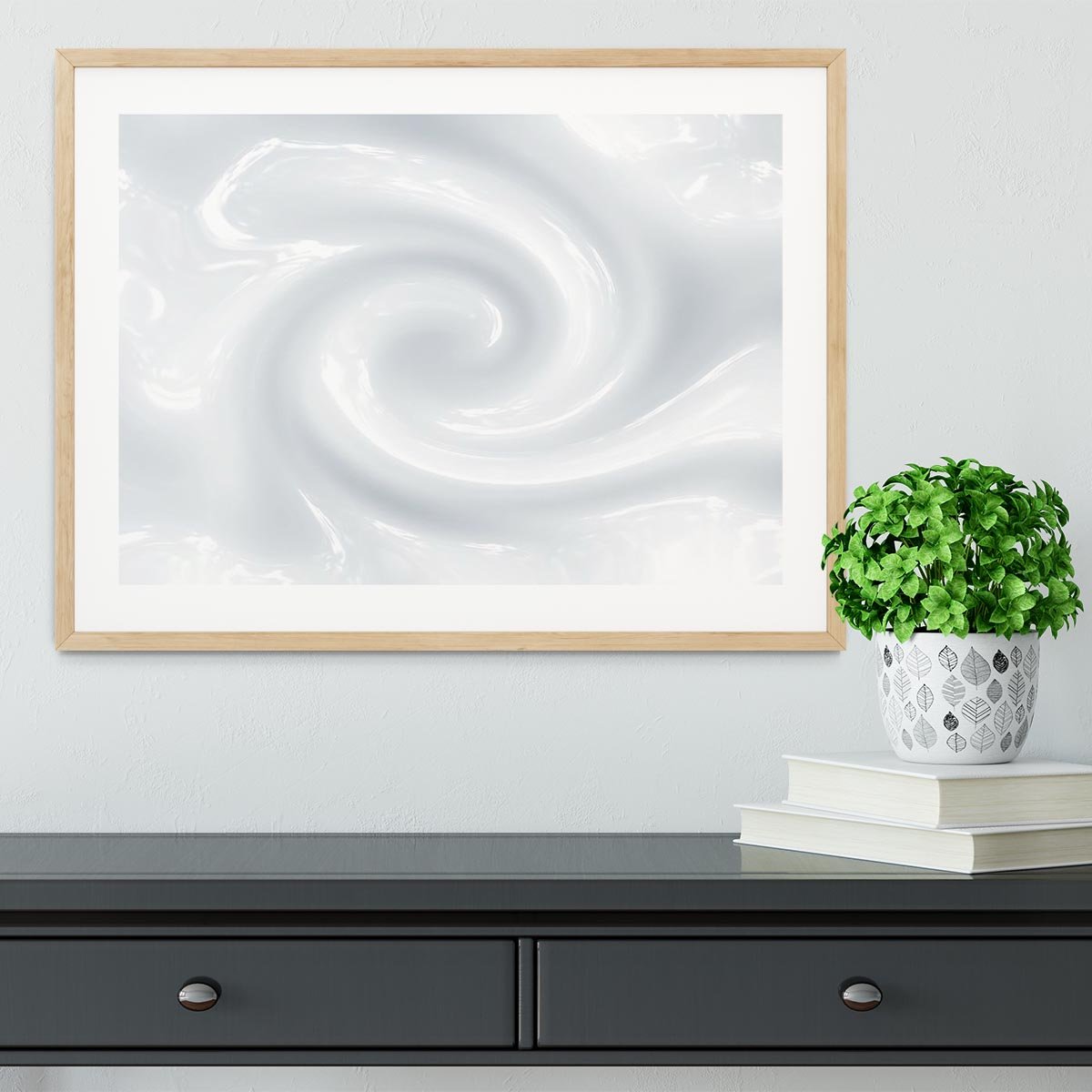 Abstract milk circulation Framed Print - Canvas Art Rocks - 3