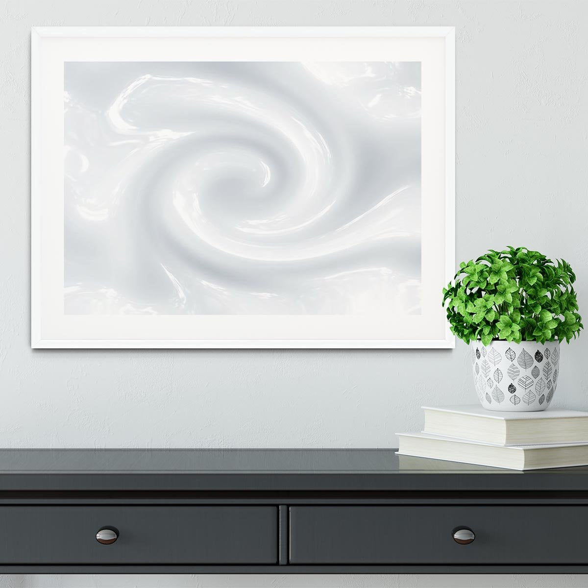 Abstract milk circulation Framed Print - Canvas Art Rocks - 5