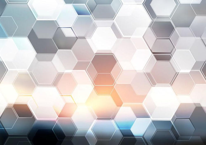Abstract modern tech hexagon Wall Mural Wallpaper