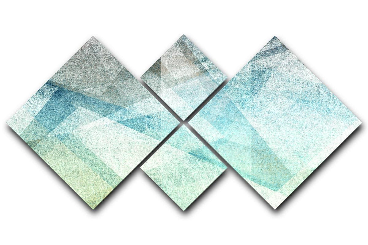 Abstract paper geometric 4 Square Multi Panel Canvas  - Canvas Art Rocks - 1