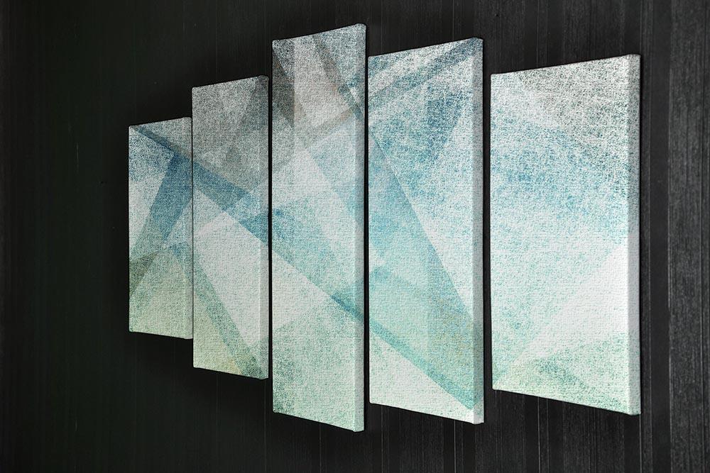 Abstract paper geometric 5 Split Panel Canvas  - Canvas Art Rocks - 2