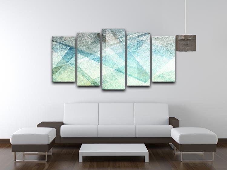 Abstract paper geometric 5 Split Panel Canvas  - Canvas Art Rocks - 3