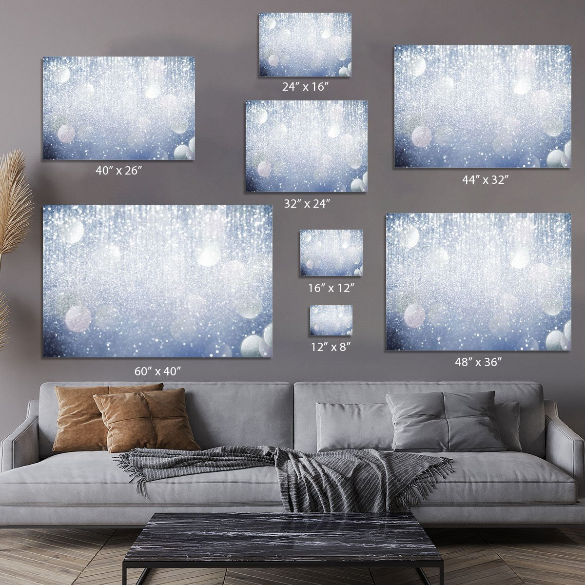 Abstract silver lights Canvas Print or Poster