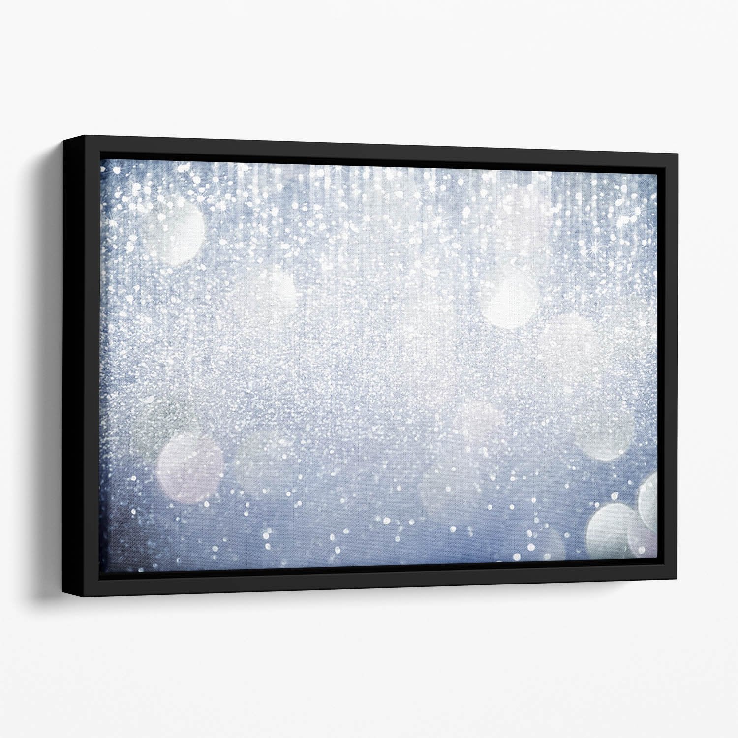 Abstract silver lights Floating Framed Canvas