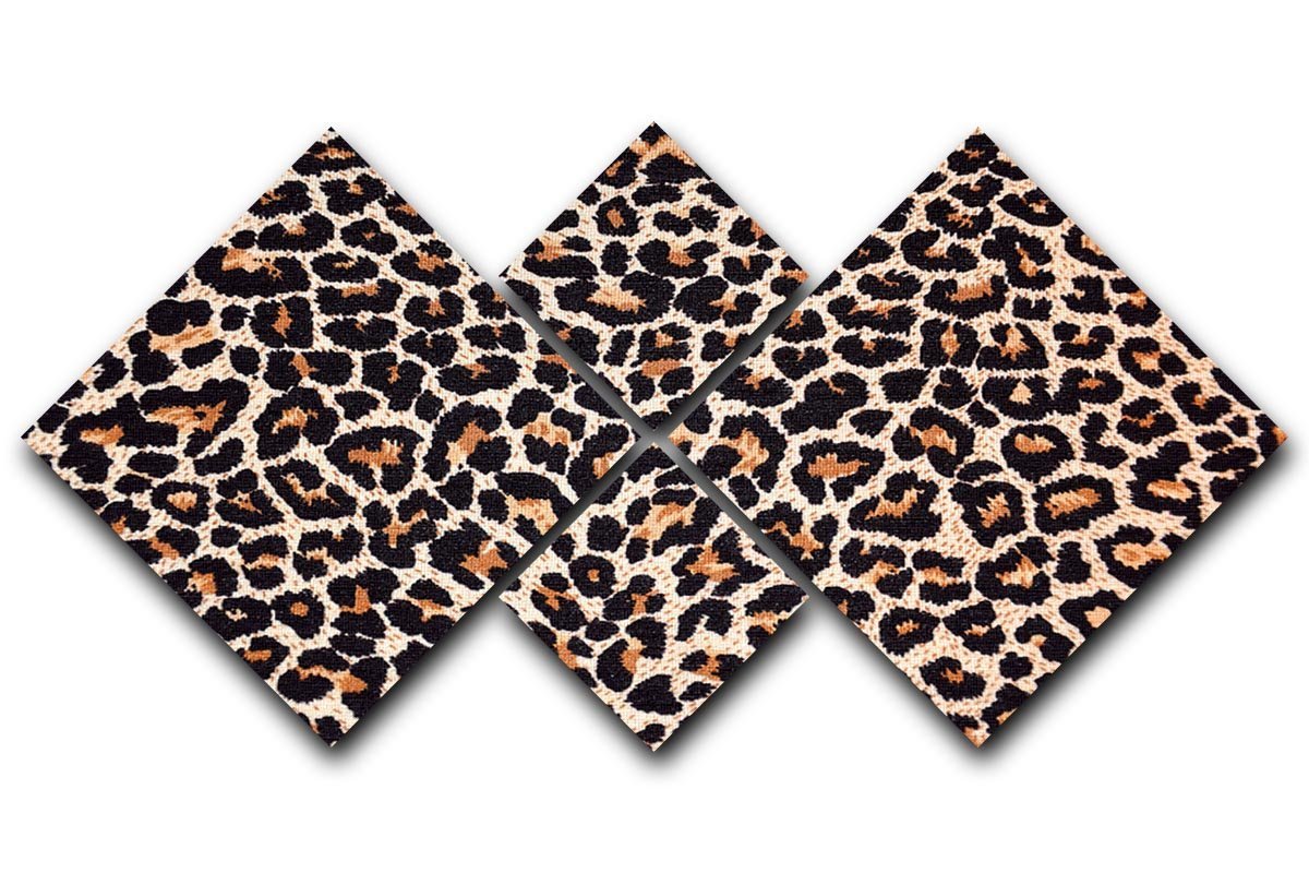 Abstract texture of leopard 4 Square Multi Panel Canvas  - Canvas Art Rocks - 1