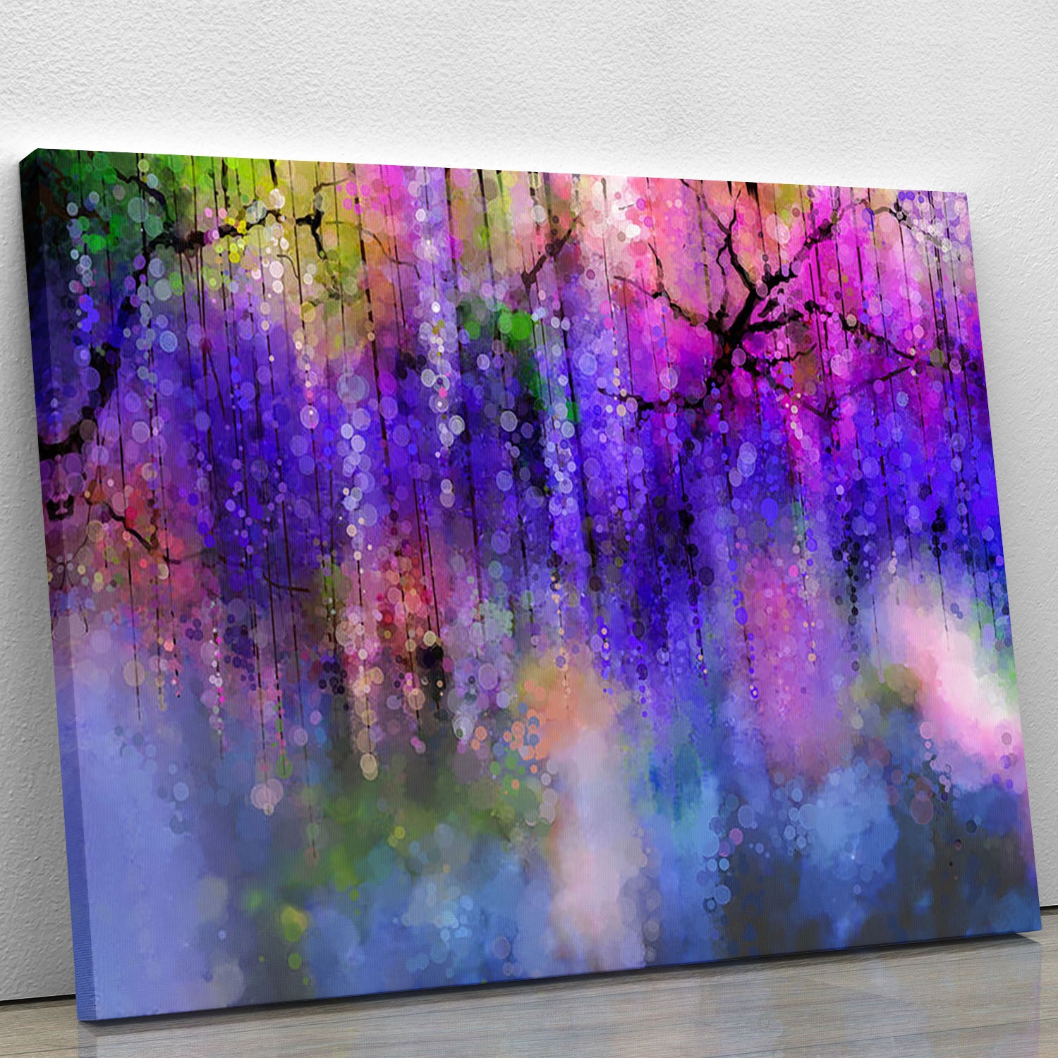 Abstract violet red and yellow color flowers Canvas Print or Poster - Canvas Art Rocks - 1