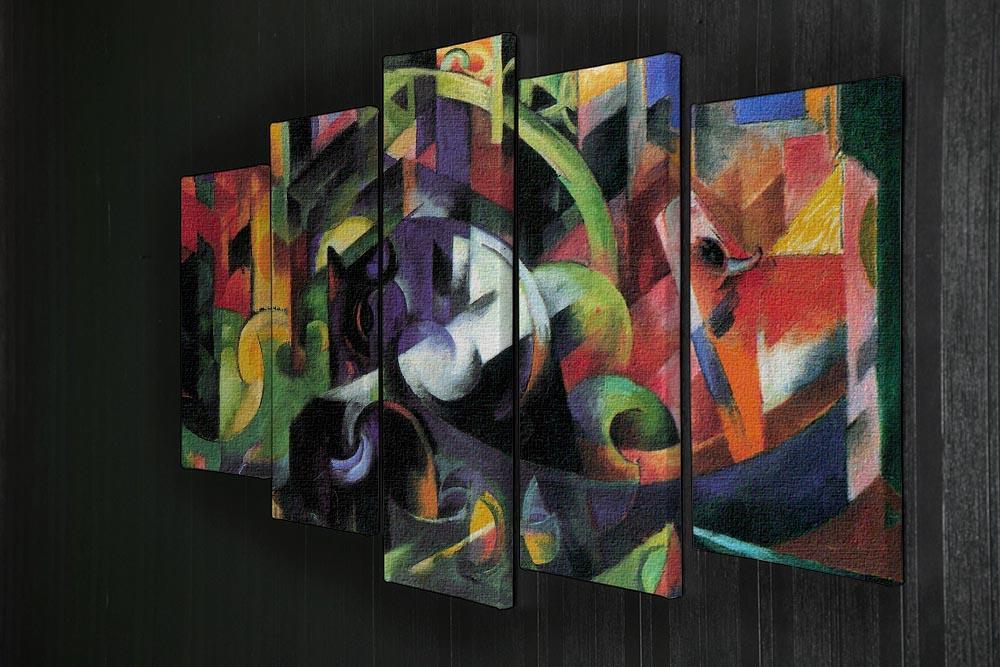 Abstract with cattle by Franz Marc 5 Split Panel Canvas - Canvas Art Rocks - 2