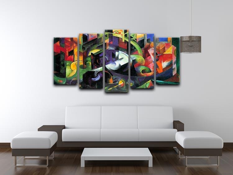 Abstract with cattle by Franz Marc 5 Split Panel Canvas - Canvas Art Rocks - 3