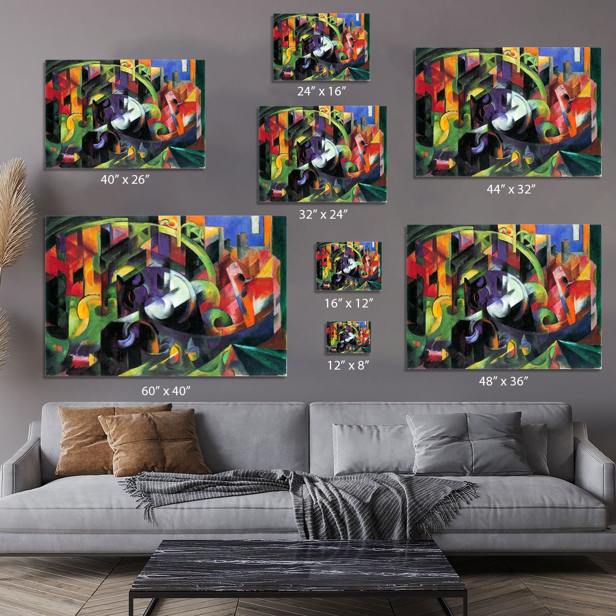 Abstract with cattle by Franz Marc Canvas Print or Poster