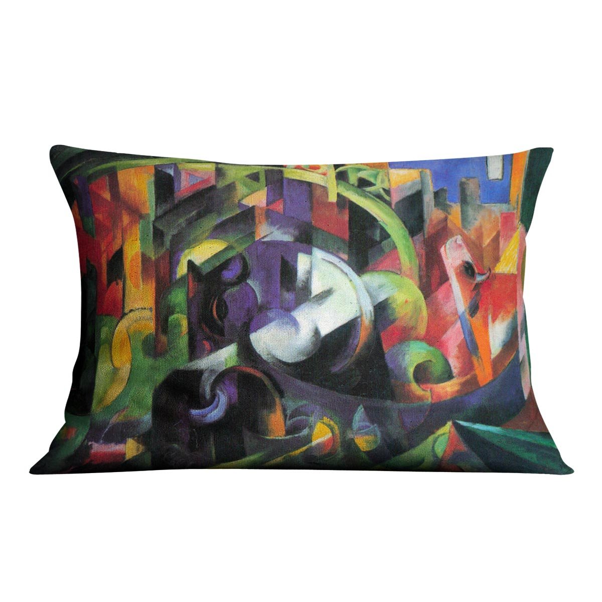 Abstract with cattle by Franz Marc Throw Pillow