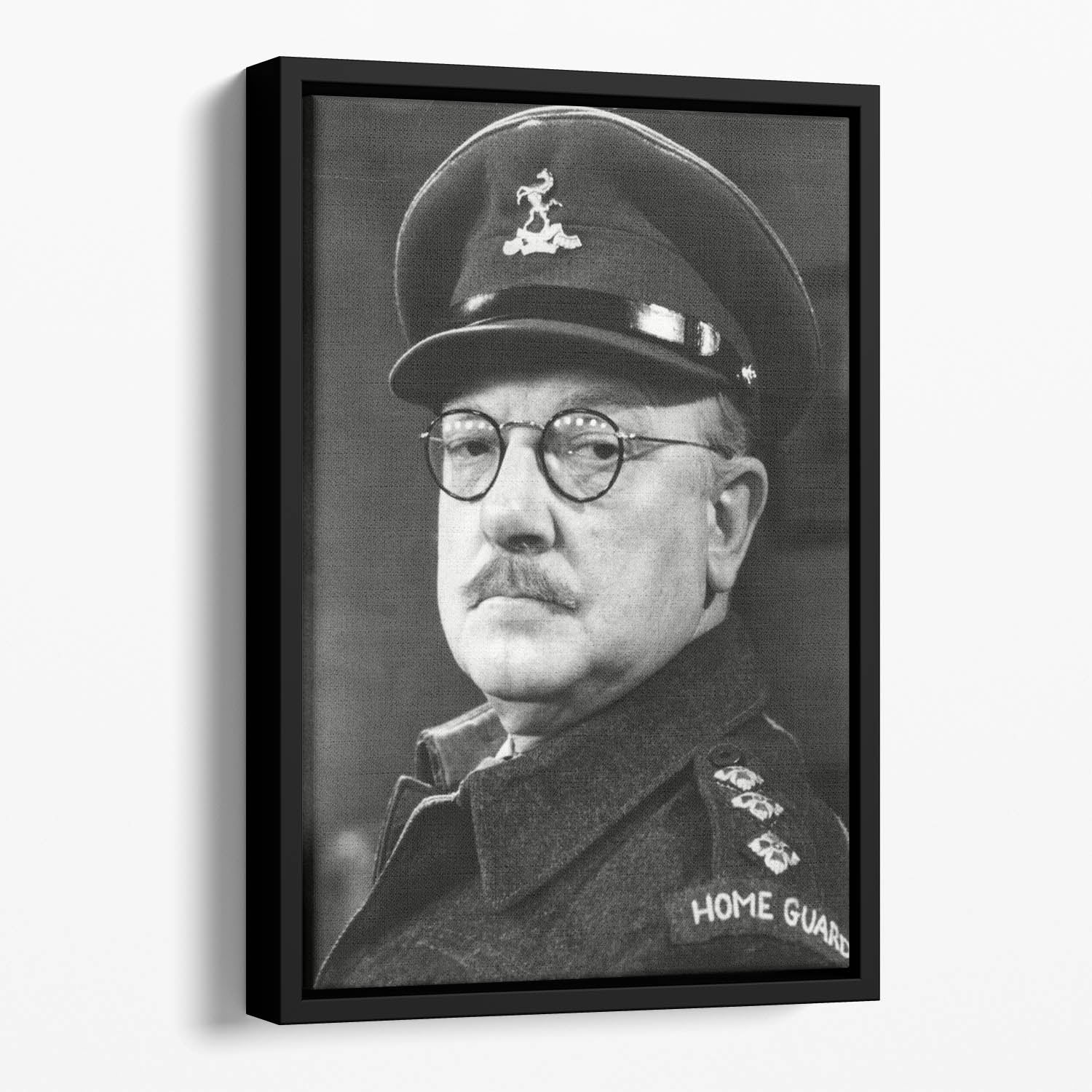 Actor Arthur Lowe as Captain Mainwaring Floating Framed Canvas