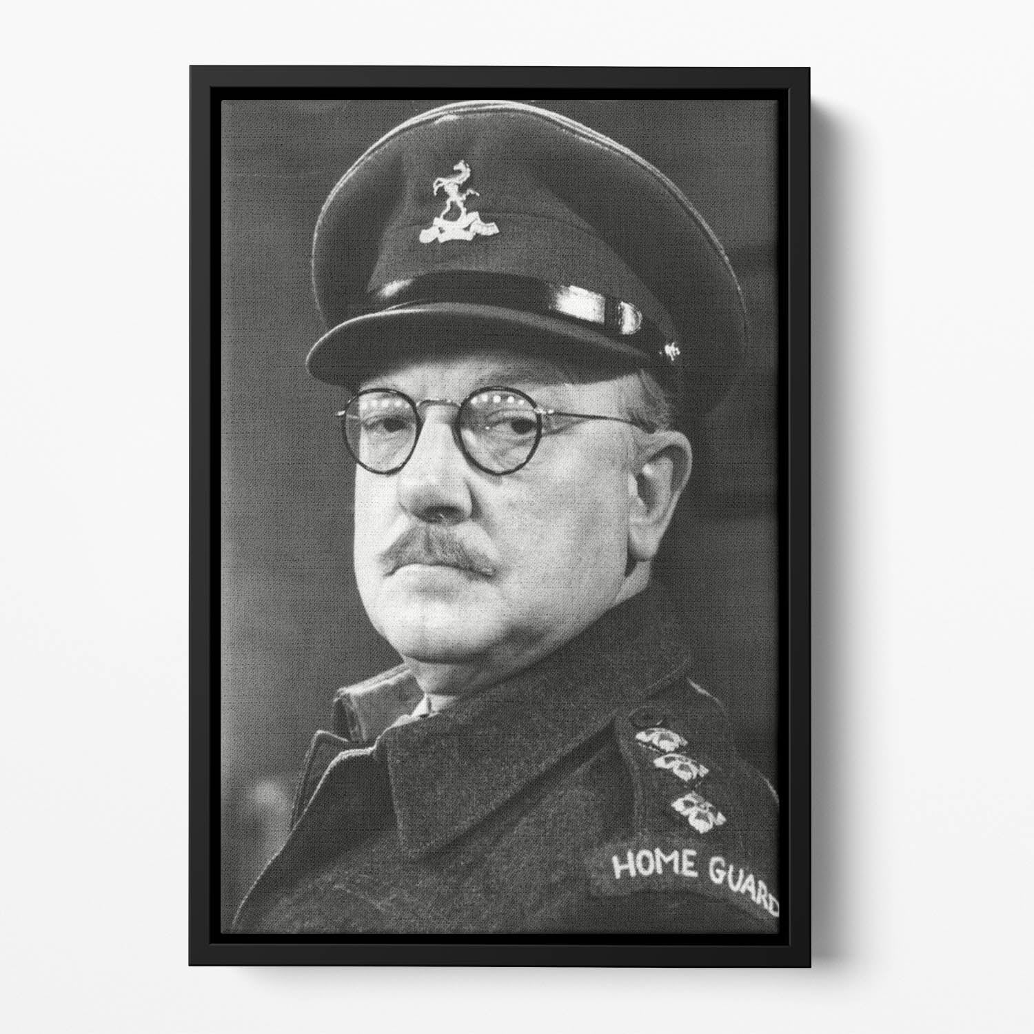 Actor Arthur Lowe as Captain Mainwaring Floating Framed Canvas