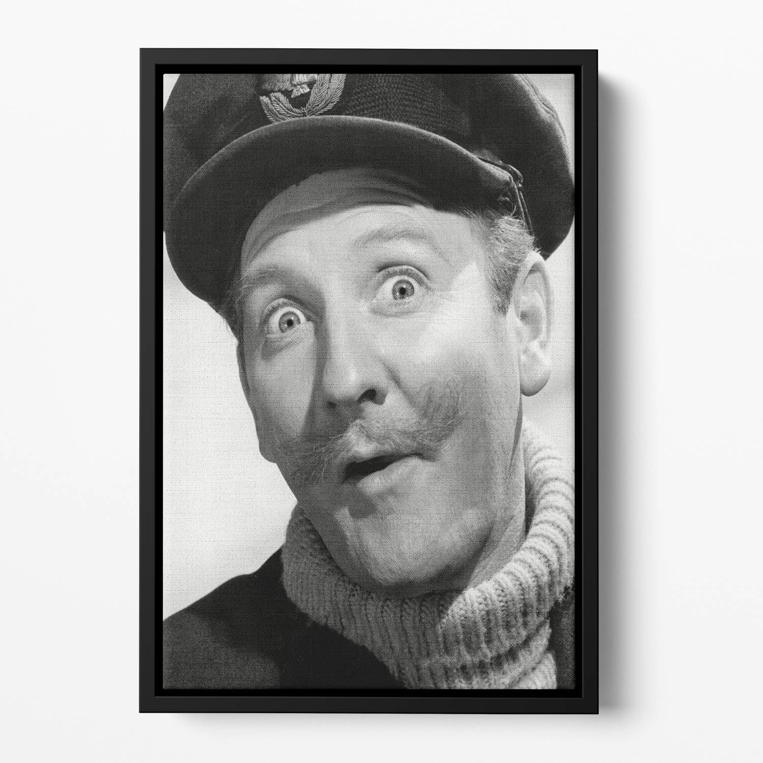 Actor Leslie Phillips Floating Framed Canvas