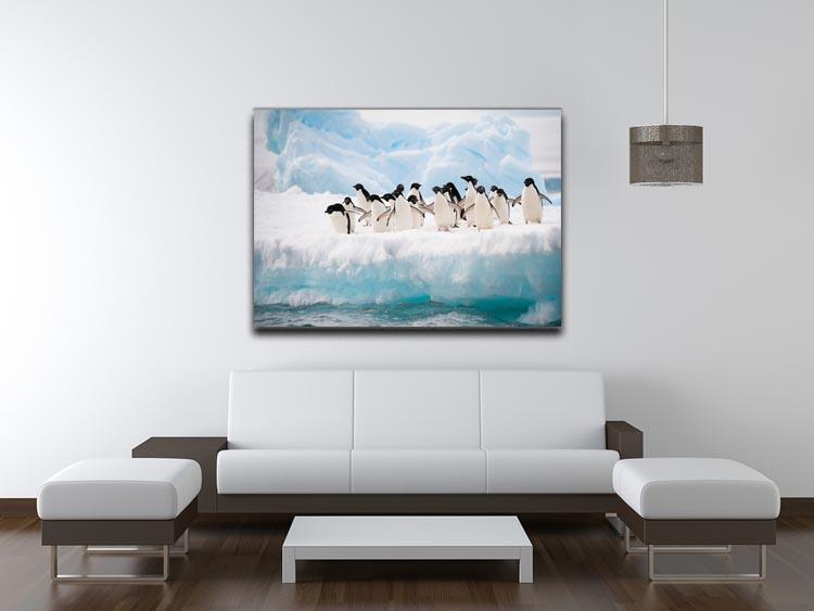 Adelie penguins colony on the iceberg Canvas Print or Poster - Canvas Art Rocks - 4