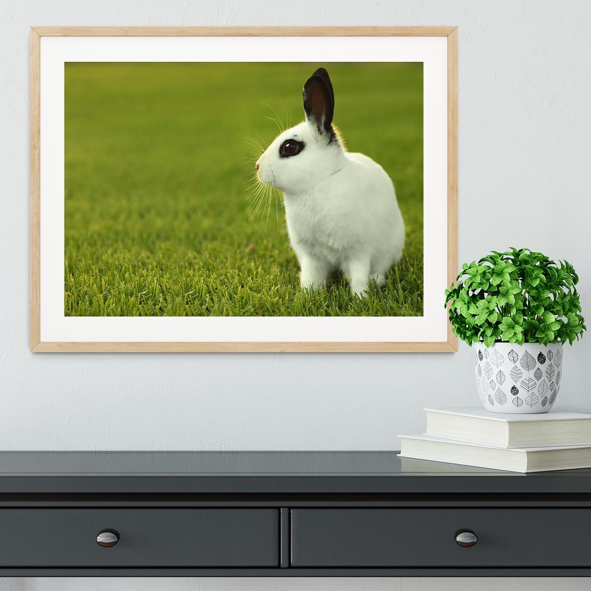 Adorable White Bunny Rabbit Framed Print - Canvas Art Rocks - 3