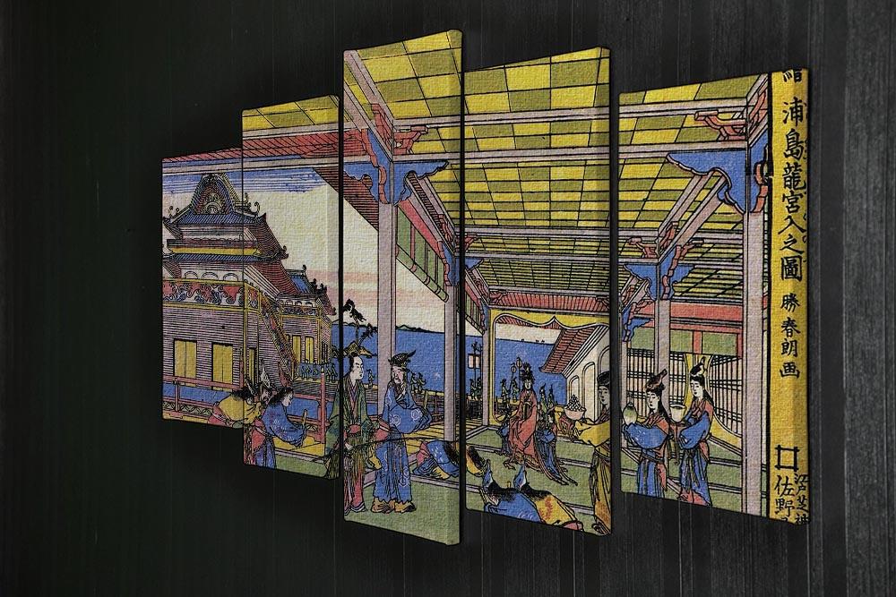 Advent of Urashima at the Dragon palace by Hokusai 5 Split Panel Canvas - Canvas Art Rocks - 2