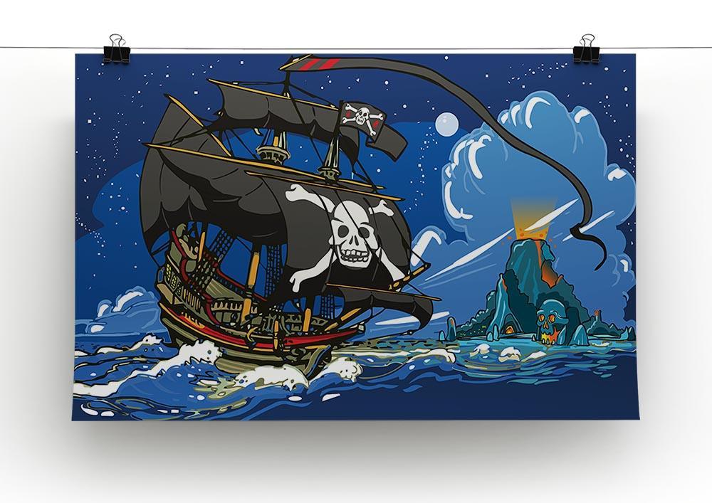 Adventure Time Pirate Ship Sailing Canvas Print or Poster - Canvas Art Rocks - 2