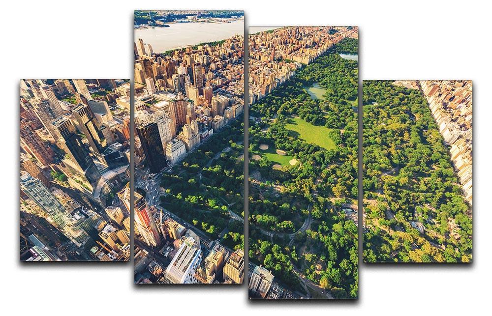 Aerial view looking north up Central Park 4 Split Panel Canvas  - Canvas Art Rocks - 1