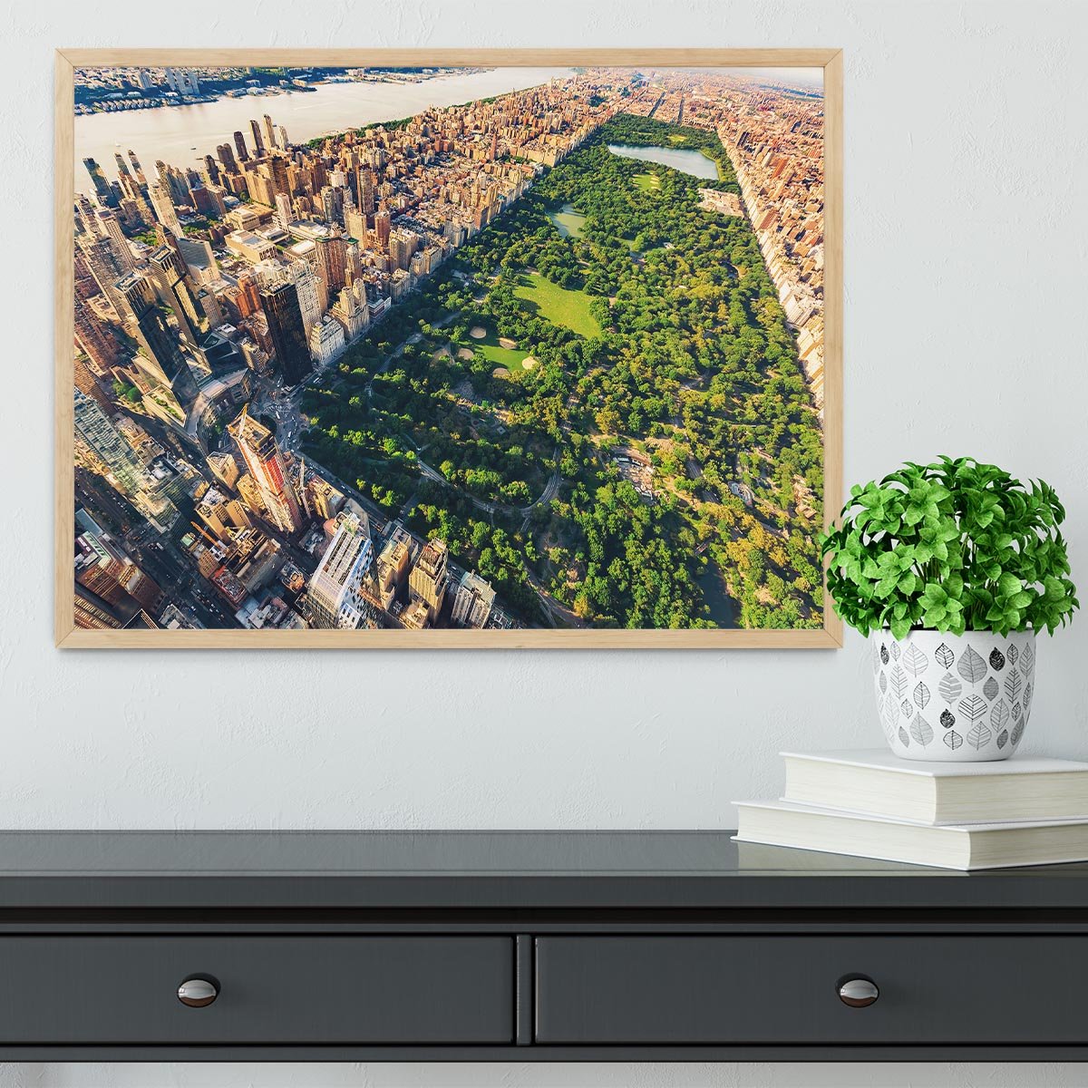 Aerial view looking north up Central Park Framed Print - Canvas Art Rocks - 4