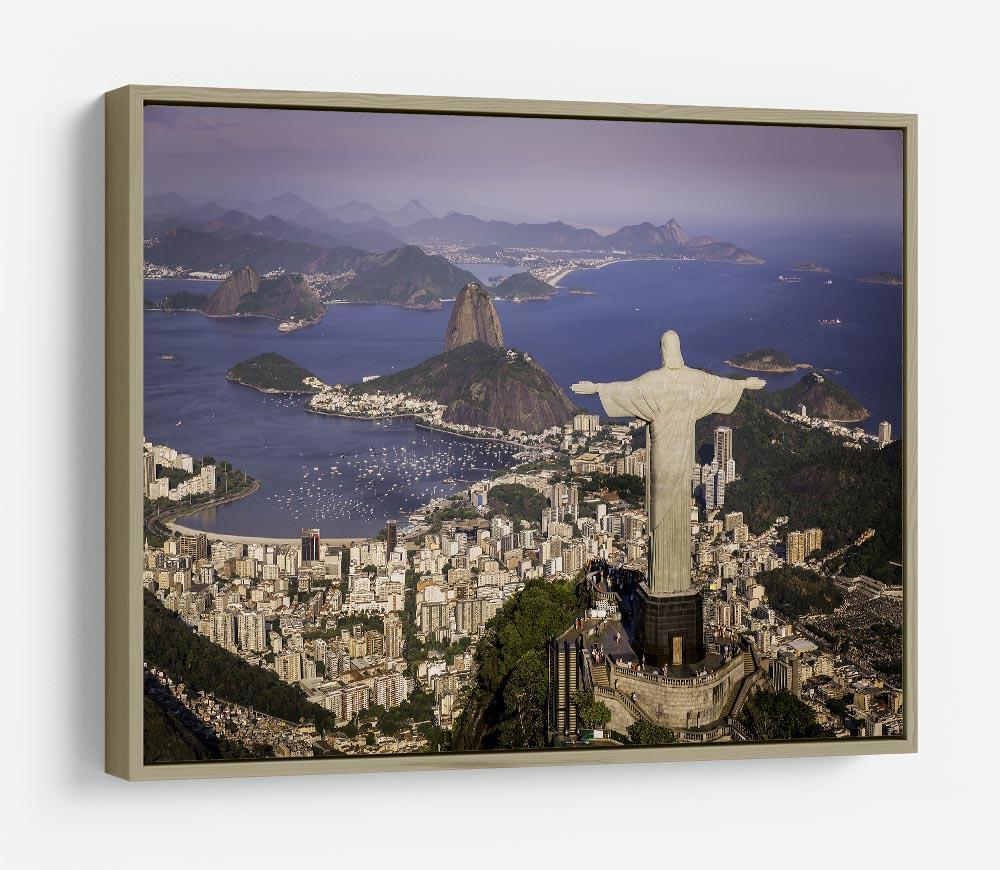 Aerial view of Christ and Botafogo Bay HD Metal Print