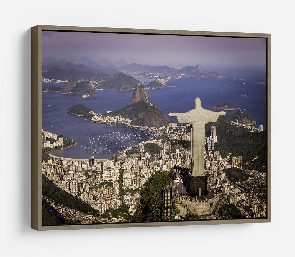 Aerial view of Christ and Botafogo Bay HD Metal Print
