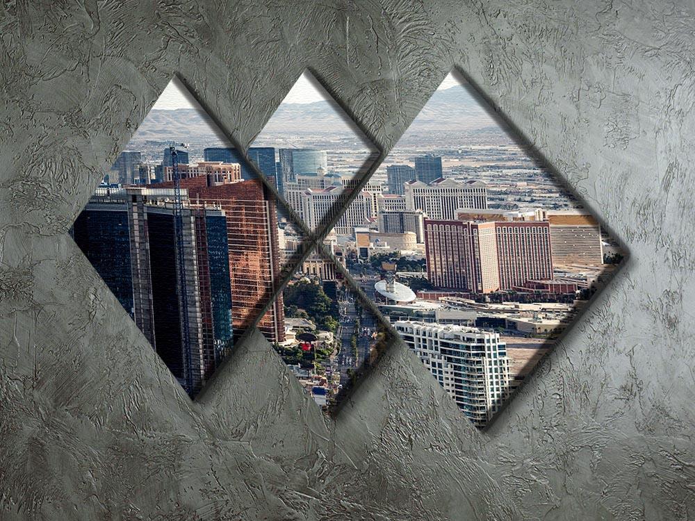 Aerial view of Las Vegas 4 Square Multi Panel Canvas  - Canvas Art Rocks - 2