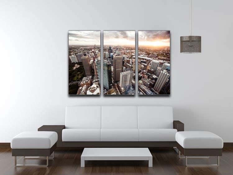 Aerial view of downtown Sydney at sunset 3 Split Panel Canvas Print - Canvas Art Rocks - 3