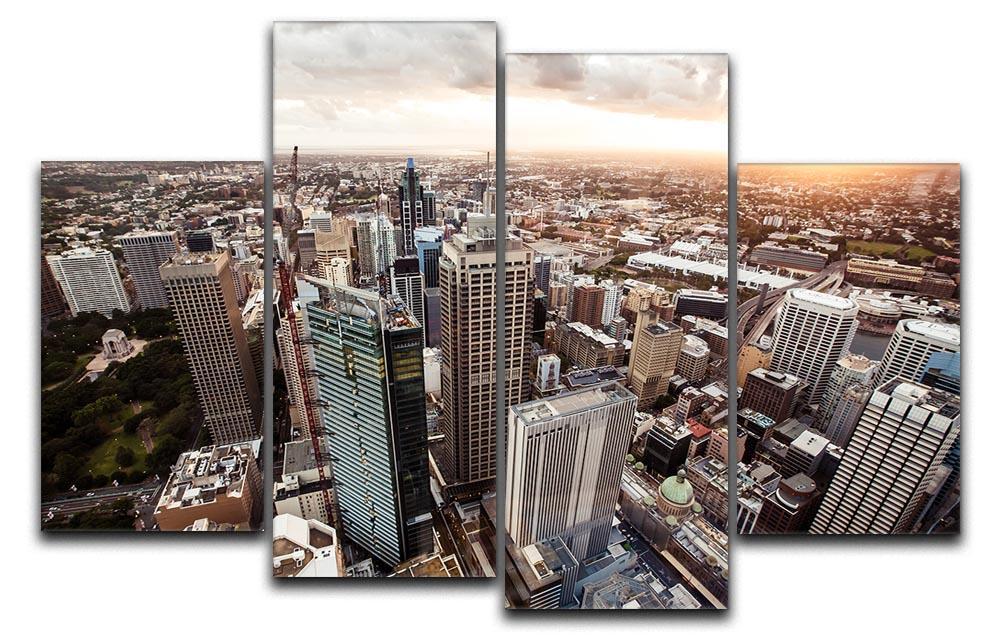 Aerial view of downtown Sydney at sunset 4 Split Panel Canvas  - Canvas Art Rocks - 1