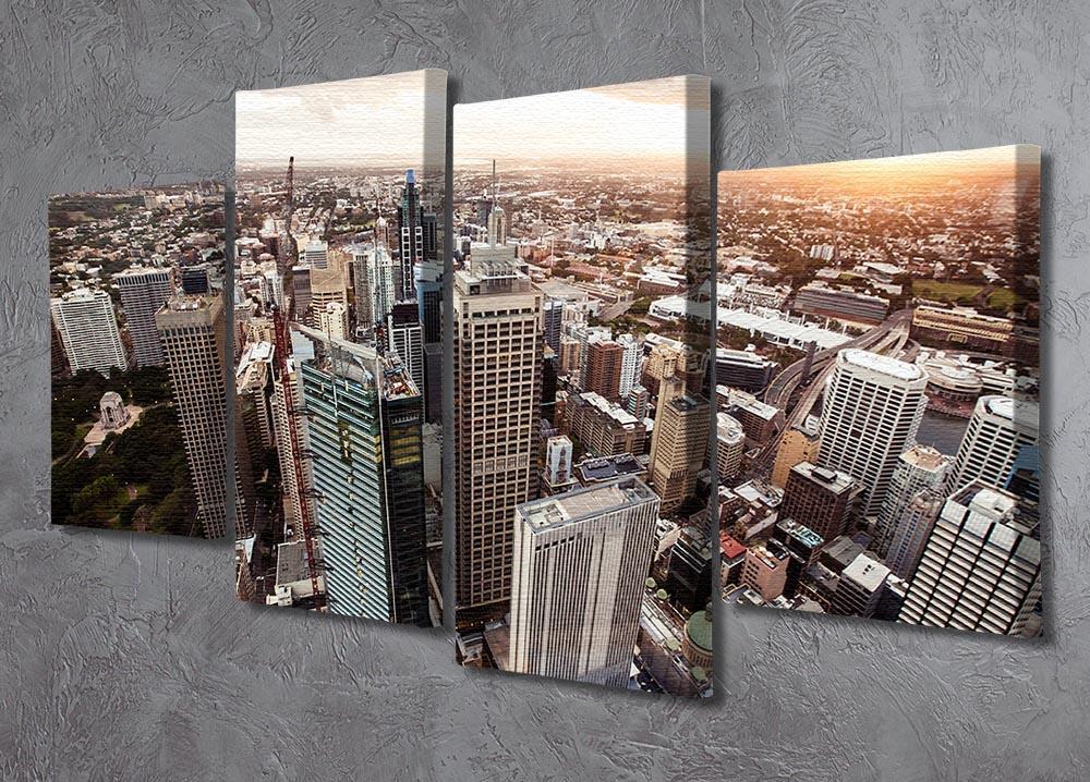 Aerial view of downtown Sydney at sunset 4 Split Panel Canvas  - Canvas Art Rocks - 2