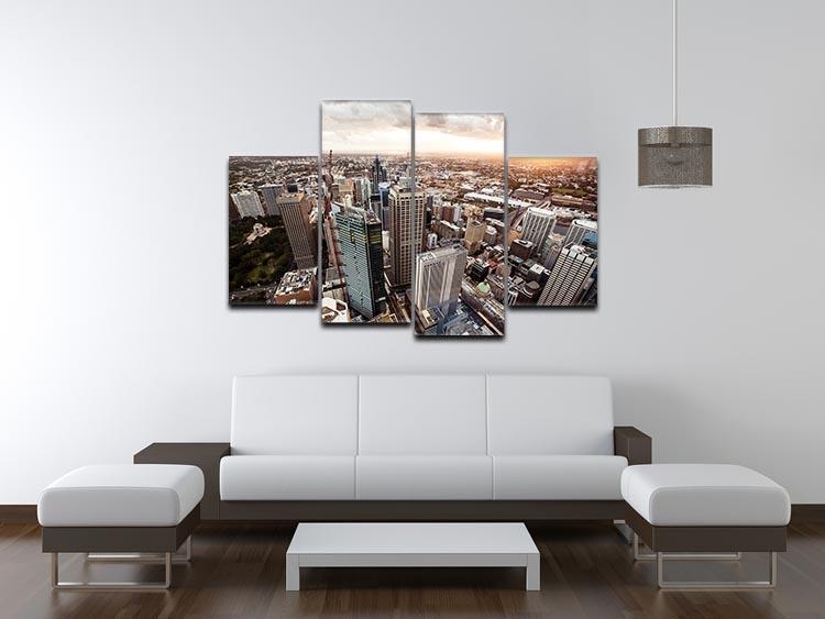 Aerial view of downtown Sydney at sunset 4 Split Panel Canvas  - Canvas Art Rocks - 3