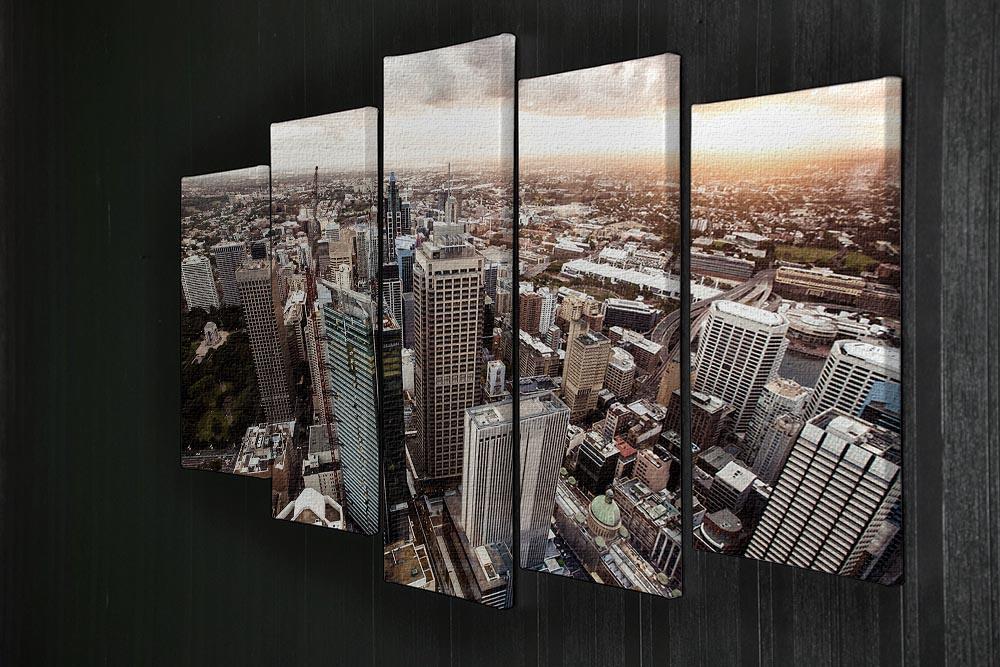 Aerial view of downtown Sydney at sunset 5 Split Panel Canvas  - Canvas Art Rocks - 2