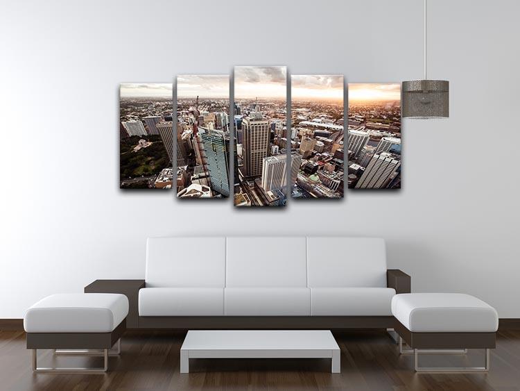 Aerial view of downtown Sydney at sunset 5 Split Panel Canvas  - Canvas Art Rocks - 3