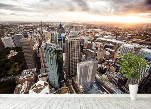 Aerial view of downtown Sydney at sunset Wall Mural Wallpaper - Canvas Art Rocks - 4