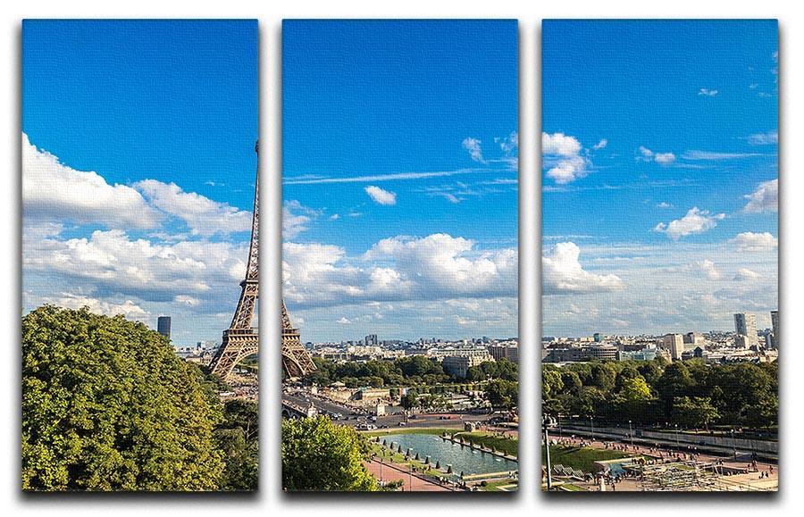 Aerial view of the Eiffel Tower 3 Split Panel Canvas Print - Canvas Art Rocks - 1
