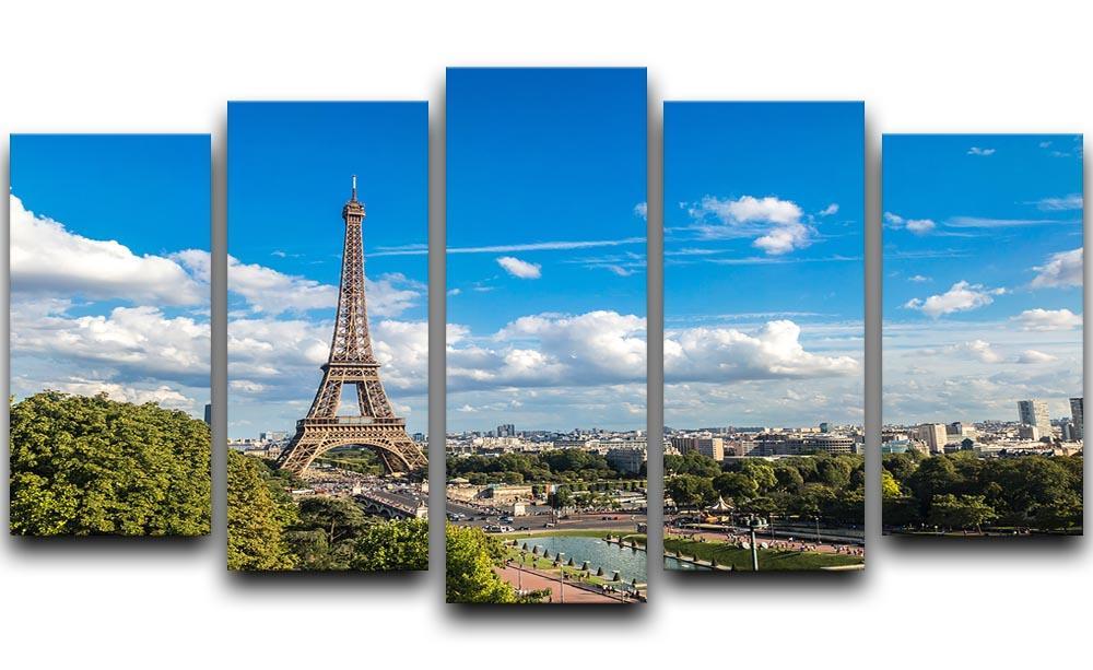 Aerial view of the Eiffel Tower 5 Split Panel Canvas  - Canvas Art Rocks - 1