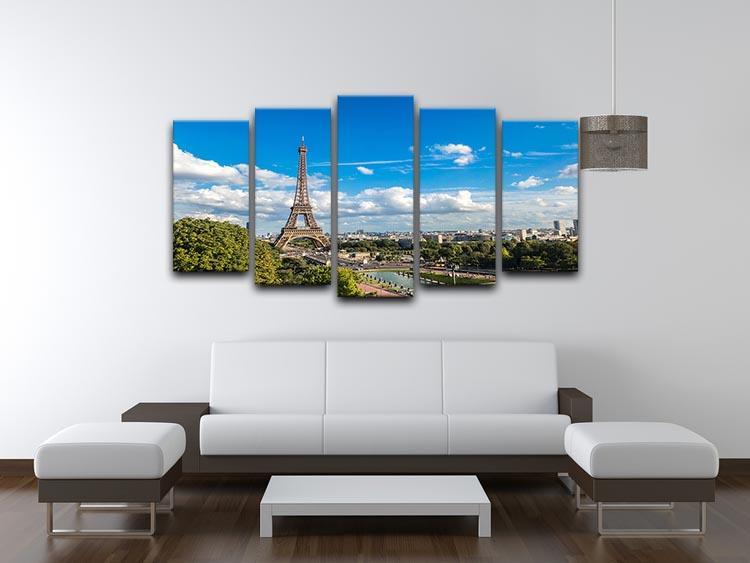 Aerial view of the Eiffel Tower 5 Split Panel Canvas  - Canvas Art Rocks - 3