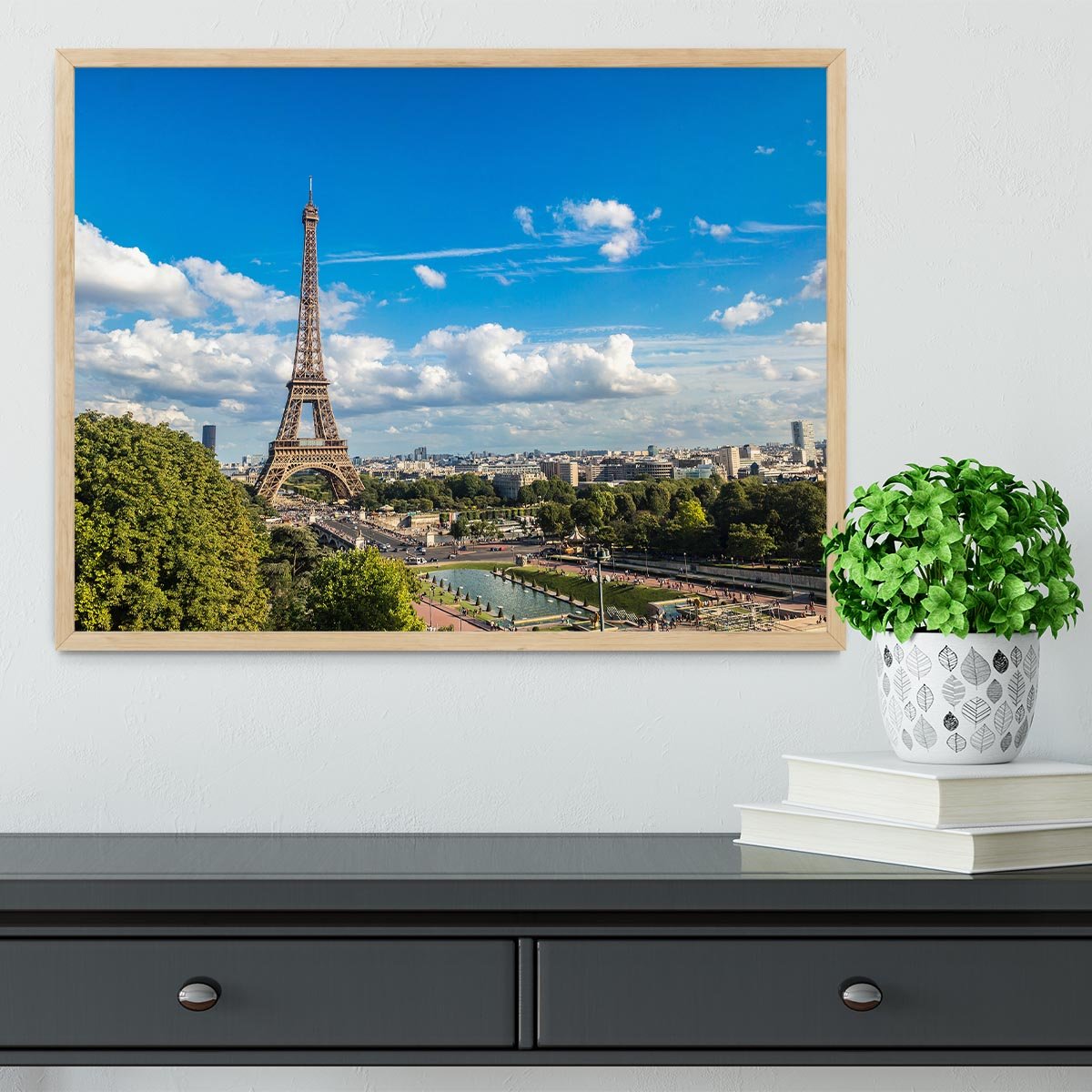 Aerial view of the Eiffel Tower Framed Print - Canvas Art Rocks - 4