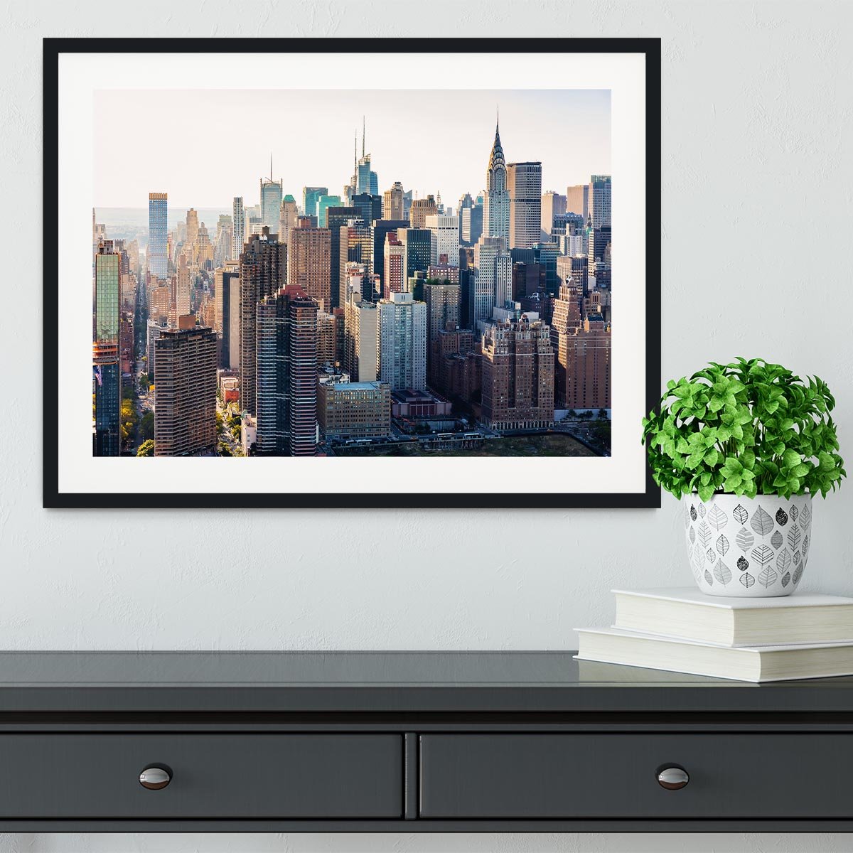 Aerial view of the New York City Framed Print - Canvas Art Rocks - 1
