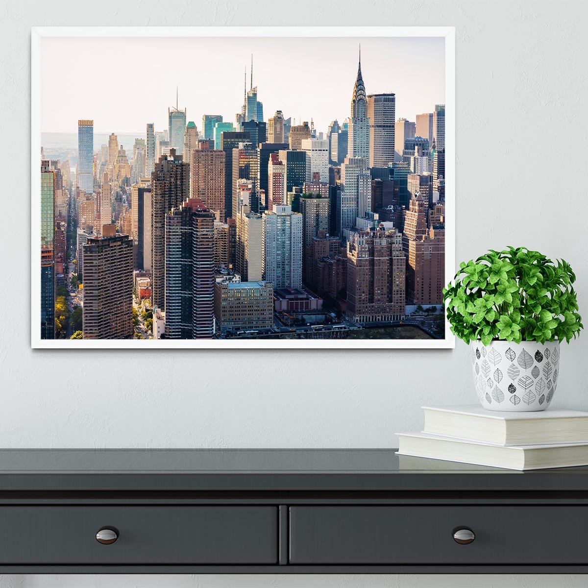 Aerial view of the New York City Framed Print - Canvas Art Rocks -6