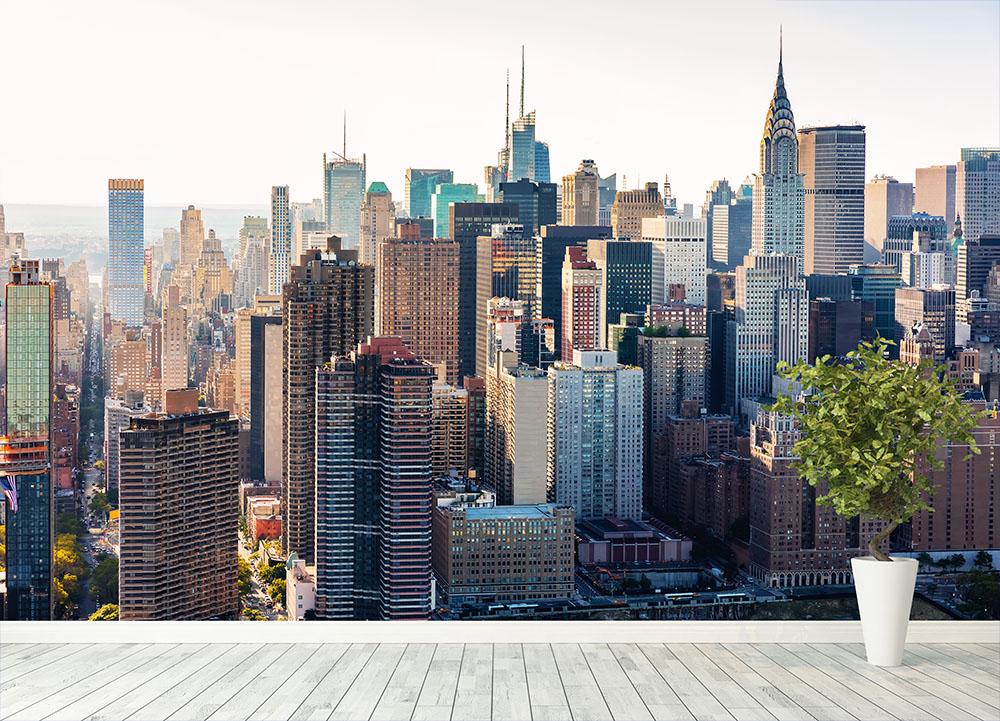 Aerial view of the New York City Wall Mural Wallpaper - Canvas Art Rocks - 4