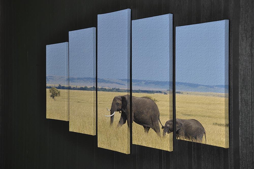 African elephant with calf 5 Split Panel Canvas - Canvas Art Rocks - 2