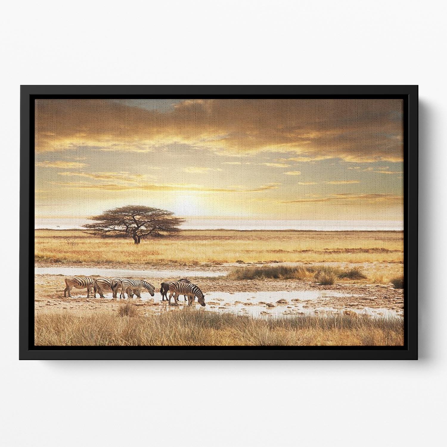 African safari Floating Framed Canvas - Canvas Art Rocks - 2