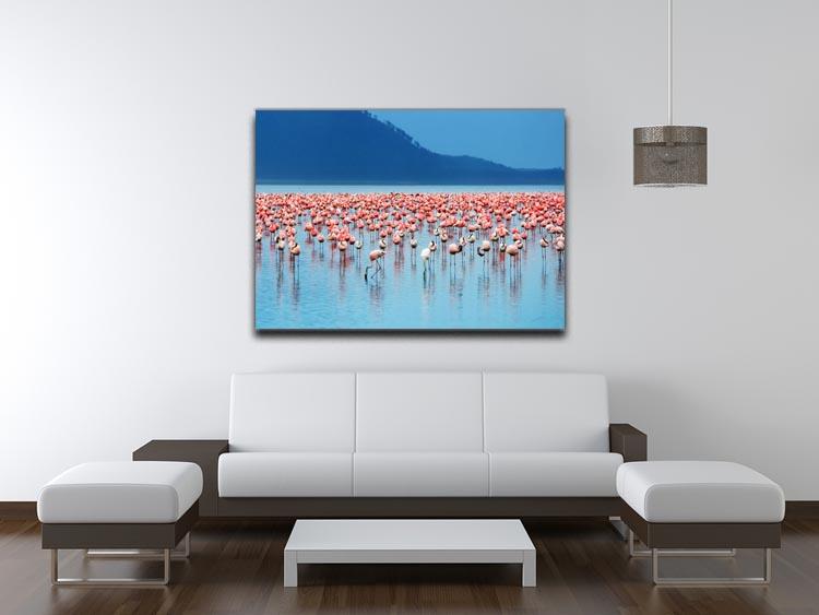 African safari flamingos in the lake Canvas Print or Poster - Canvas Art Rocks - 4