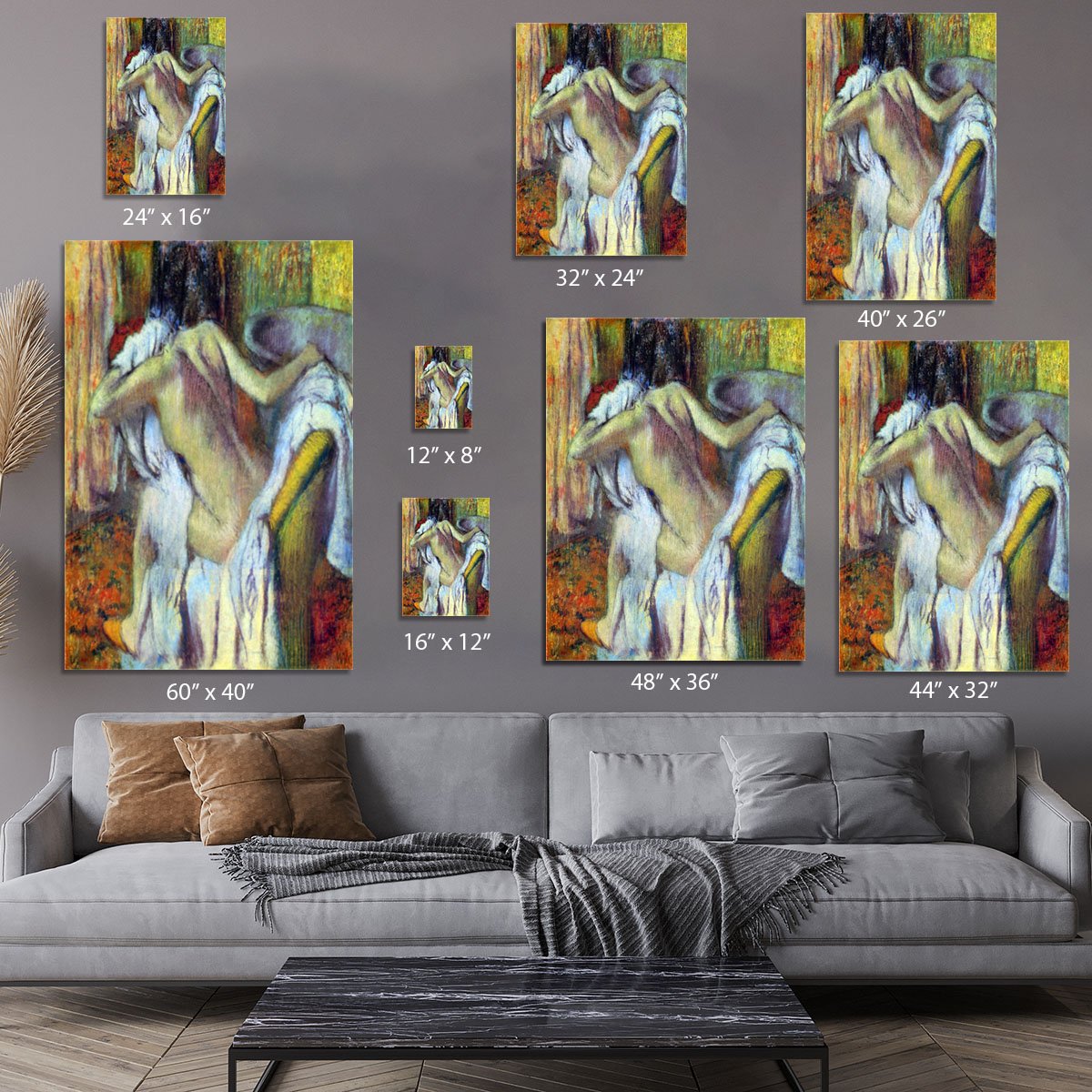 After Bathing 4 by Degas Canvas Print or Poster